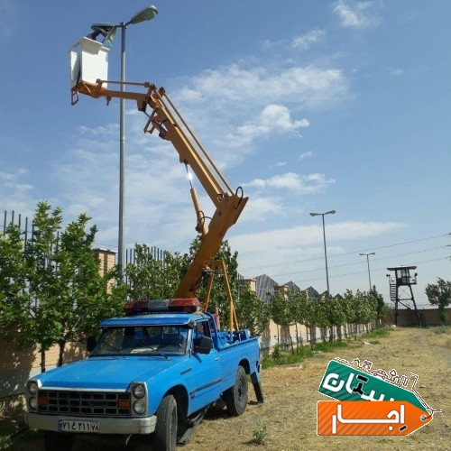 خدمات اجاره بالابر نیسان لجور اداره برقی جرثقیل سبد دار