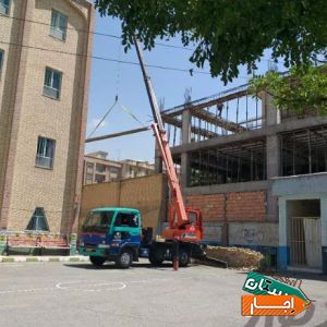 اجاره جرثقیل 24 ساعته دکل دار کفی سبد با شرایط آسان