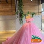 اجاره-لباس-عروس-صورتی-تمام-شاین