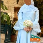 لباس-روسری-چادر-عقد-محجبه-آبی